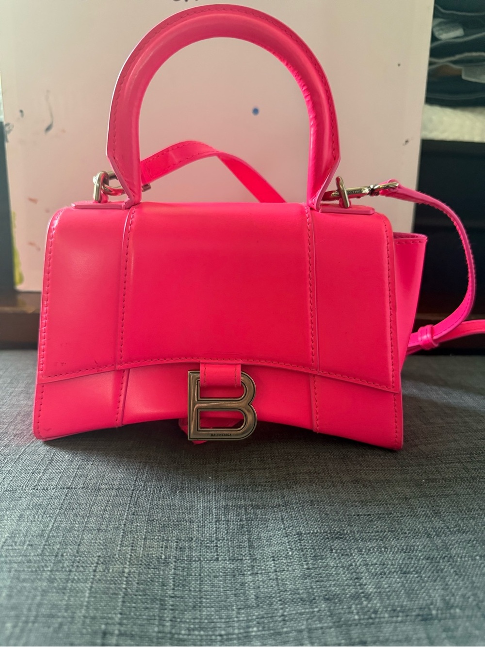 Balenciaga Mini Top Handle Bag in Hot Pink